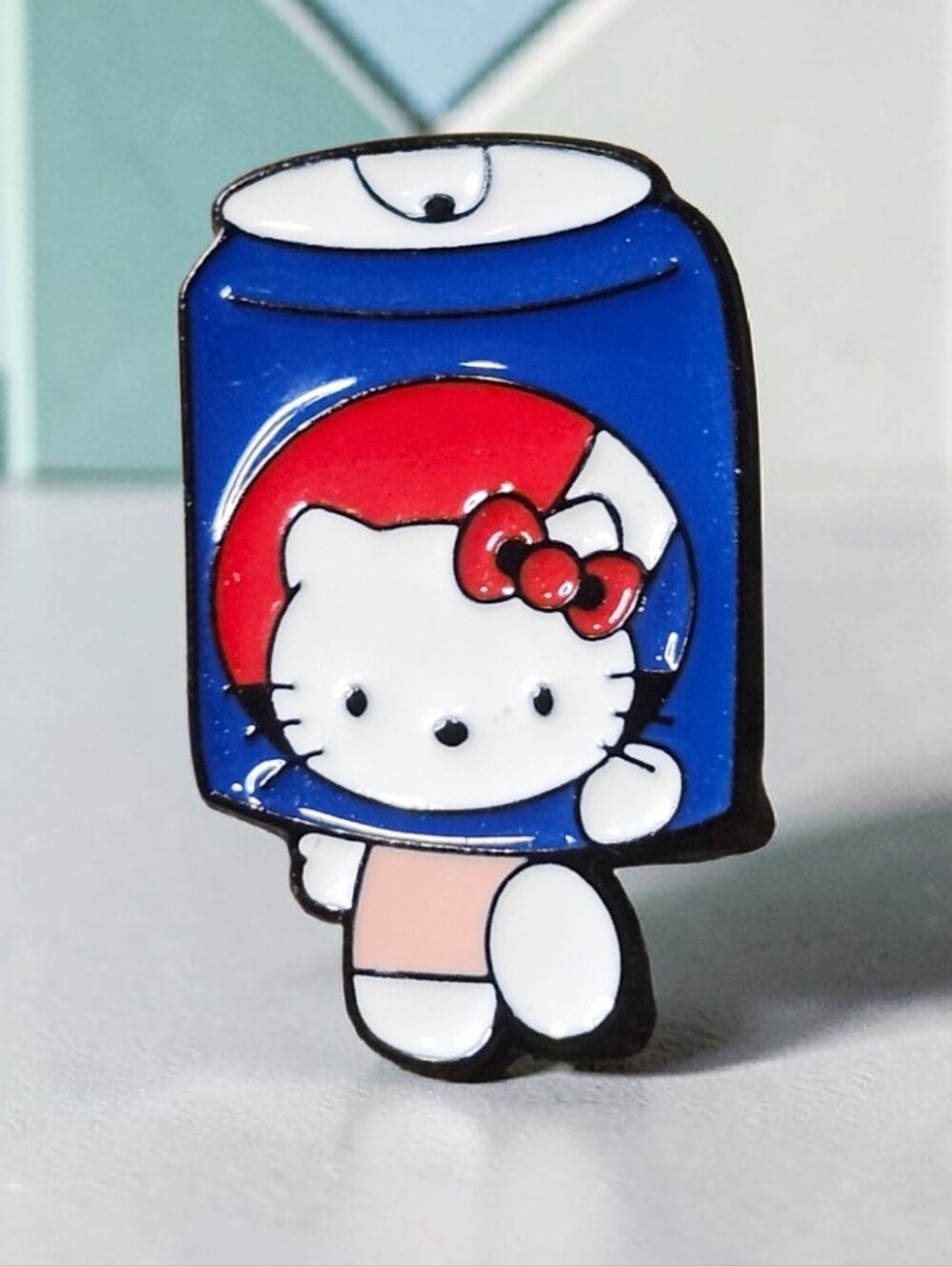 Sanrio Hello Kitty Blue Soda Can Enamel Pin